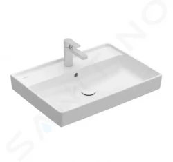 VILLEROY & BOCH - Collaro Umyvadlo 650x470 mm, s přepadem, otvor pro baterii, CeramicPlus, Stone White (4A3365RW)