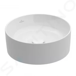 VILLEROY & BOCH - Collaro Umyvadlo na desku, průměr 400 mm, CeramicPlus, Stone White (4A1840RW)