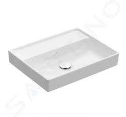 VILLEROY & BOCH - Collaro Umyvadlo nábytkové 600x470 mm, bez přepadu, bez otvoru pro baterii, CeramicPlus, Stone White (4A3363RW)