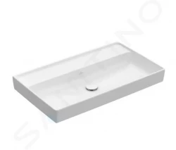 VILLEROY & BOCH - Collaro Umyvadlo nábytkové 800x470 mm, bez přepadu, bez otvoru pro baterii, CeramicPlus, Stone White (4A3383RW)