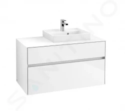 VILLEROY & BOCH - Collaro Umyvadlová skříňka, 1000x548x500 mm, 2 zásuvky, Glossy White (C01500DH)