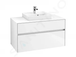 VILLEROY & BOCH - Collaro Umyvadlová skříňka, 1000x548x500 mm, 2 zásuvky, Glossy White (C01600DH)