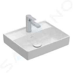 VILLEROY & BOCH - Collaro Umývátko 450x370 mm, bez přepadu, 1 otvor pro baterii, CeramicPlus, Stone White (433446RW)