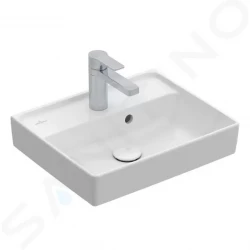 VILLEROY & BOCH - Collaro Umývátko 450x370 mm, s přepadem, 1 otvor pro baterii, CeramicPlus, alpská bílá (433445R1)