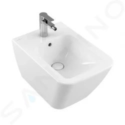 VILLEROY & BOCH - Finion Závěsný bidet s přepadem, 375x560 mm, s CeramicPlus, alpská bílá (446500R1)