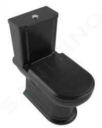 VILLEROY & BOCH - Hommage WC kombi mísa, vario odpad, CeramicPlus, TitanGlaze, Pure Black (666210R7)