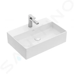 VILLEROY & BOCH - Memento 2.0 Umyvadlo na desku 500x420 mm, bez přepadu, otvor pro baterii, alpská bílá (4A075101)