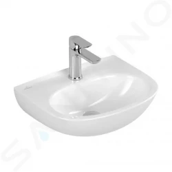 VILLEROY & BOCH - O.novo Umývátko 45x36 cm, bez přepadu, otvor pro baterii, alpská bílá (43404601)