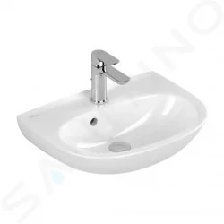 VILLEROY & BOCH - O.novo Umývátko 45x36 cm, s přepadem, otvor pro baterii, CeramicPlus, alpská bílá (434045R1)