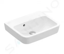 VILLEROY & BOCH - O.novo Umývátko 500x370 mm, s přepadem, bez otvoru pro baterii, CeramicPlus, alpská bílá (434452R1)