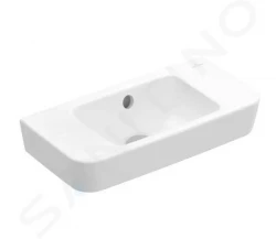 VILLEROY & BOCH - O.novo Umývátko Compact 500x250 mm, s přepadem, bez otvoru pro baterii, CeramicPlus, alpská bílá (434252R1)