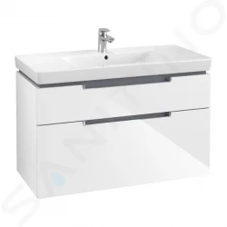 VILLEROY & BOCH - Subway 2.0 Umyvadlová skříňka, 987x590x449 mm, 2 zásuvky, Glossy White (A91510DH)