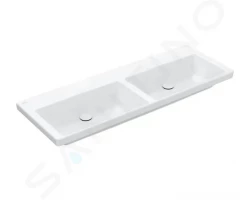 VILLEROY & BOCH - Subway 3.0 Dvojumyvadlo nábytkové 1300x470 mm, bez přepadu, bez otvoru pro baterie, CeramicPlus, alpská bílá (4A71D3R1)