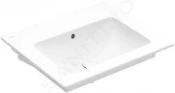 VILLEROY & BOCH - Venticello Umyvadlo 600x500 mm, s přepadem, bez otvoru pro baterii, CeramicPlus, alpská bílá (412462R1)