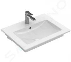 VILLEROY & BOCH - Venticello Umyvadlo 600x500 mm, s přepadem, otvor pro baterii, CeramicPlus, alpská bílá (412460R1)